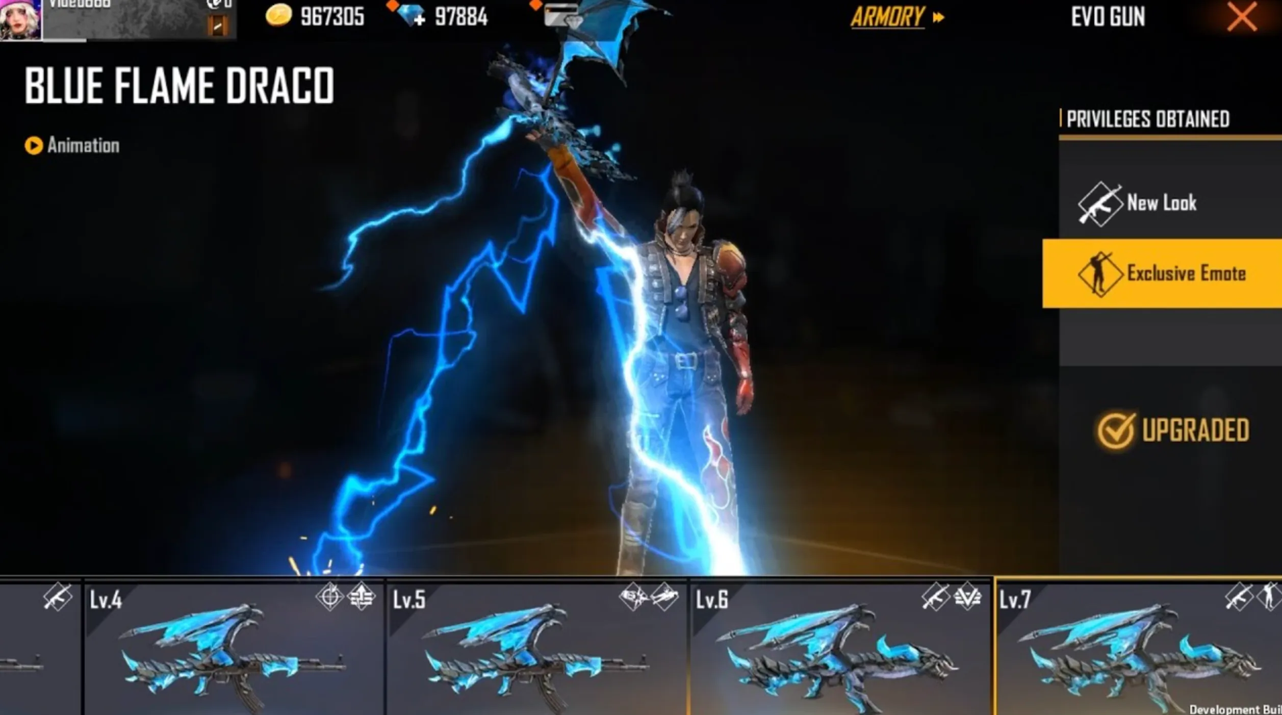 Blue Flame Draco Bundle free fire